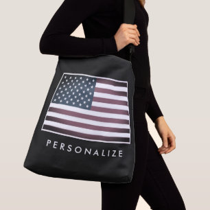 Vintage American flag large cross-body bag