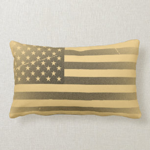 Vintage American Flag Lumbar Cushion