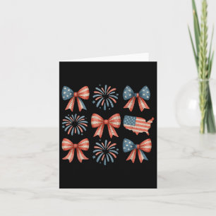 Vintage American Flag Map & Bows Independence Card