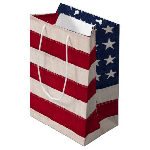 Vintage American Flag Medium Gift Bag