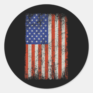 Vintage American Flag Memorial Day Veterans Classic Round Sticker