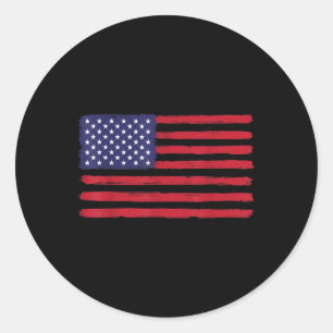 Vintage American Flag Memorial Day Veterans Classic Round Sticker