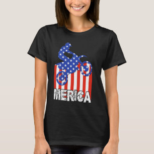 Vintage American Flag Motorcross Merica Dirt Bike  T-Shirt
