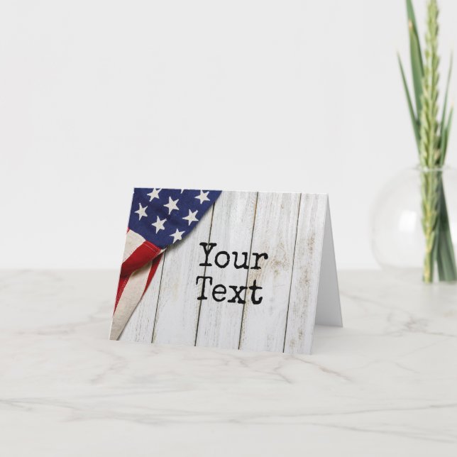 Vintage American Flag Note Card (Front)