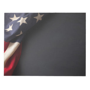 Vintage American Flag on Chalkboard Notepad