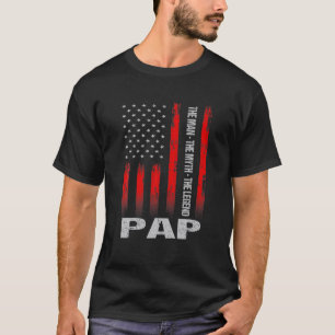 Vintage American Flag Pap Man Myth Legend Father's T-Shirt