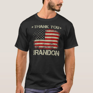 Vintage American Flag Political Thank You Brandon T-Shirt
