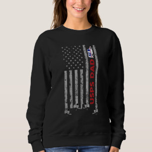 Vintage American Flag Postal Worker Dad Outfit Fat Sweatshirt