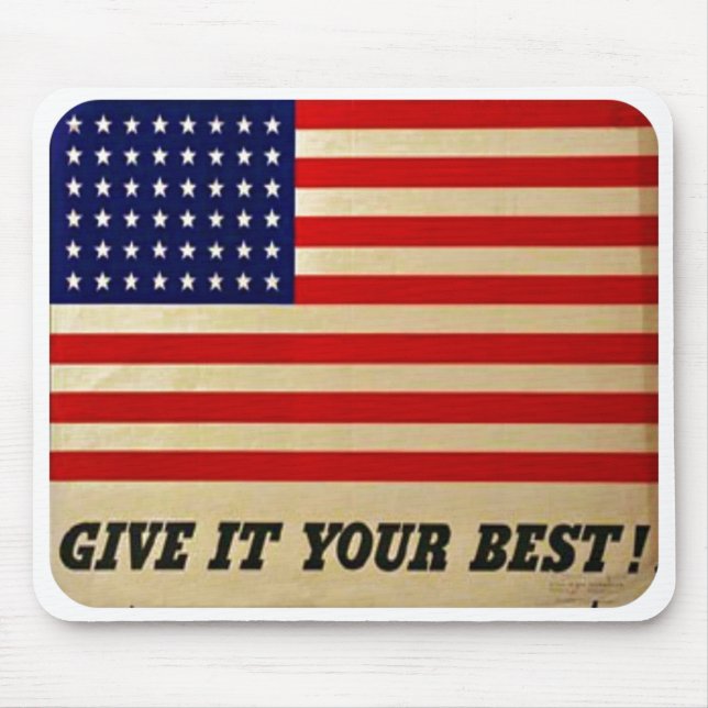 Vintage American Flag Poster Mouse Pad (Front)