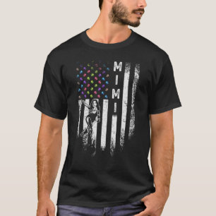 Vintage American Flag Proud Bowling Mimi Bowler Si T-Shirt
