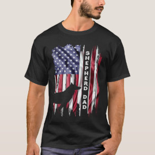 Vintage American Flag Proud German Shepherd Dad Si T-Shirt