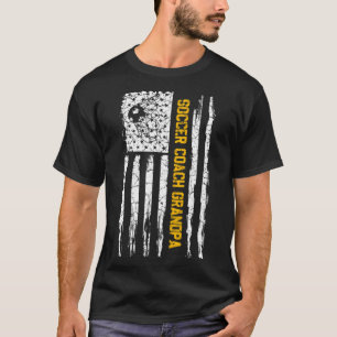 Vintage American Flag Proud Soccer Coach Grandpa S T-Shirt