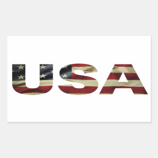 Vintage American Flag Rectangular Sticker