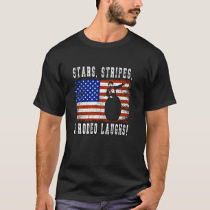 Vintage American Flag Rodeo Clown Bull Fighter Art T-Shirt