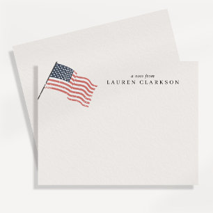 Vintage American Flag Rustic Minimalist note card