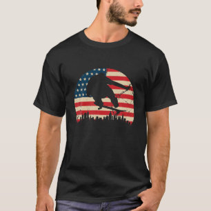 Vintage American Flag Skateboarding Skate Board T-Shirt