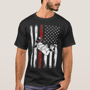 Vintage American Flag Skydiving For Patriotic Par T-Shirt