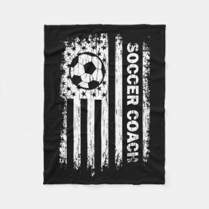 Vintage American Flag Soccer Coach Football Fans T Fleece Blanket