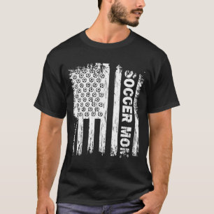Vintage American Flag Soccer Mom Football Fans Wom T-Shirt