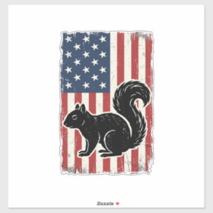 Vintage American Flag Squirrel Patriotic Shirt Des