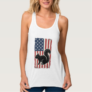 Vintage American Flag Squirrel Patriotic Shirt Des