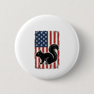 Vintage American Flag Squirrel Patriotic Shirt Des 6 Cm Round Badge
