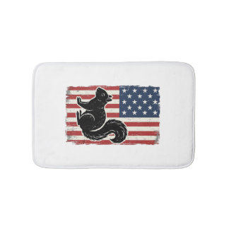 Vintage American Flag Squirrel Patriotic Shirt Des Bath Mat