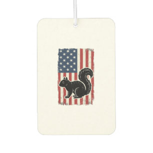 Vintage American Flag Squirrel Patriotic Shirt Des Car Air Freshener