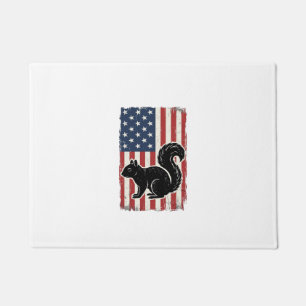 Vintage American Flag Squirrel Patriotic Shirt Des Doormat