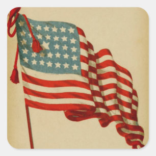 Vintage American Flag Sticker