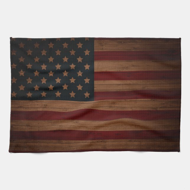 Vintage American Flag Tea Towel (Horizontal)