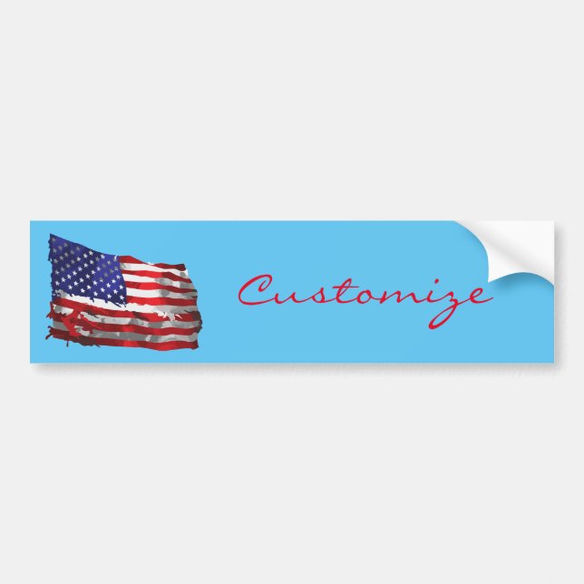 Vintage American Flag Thunder_Cove Bumper Sticker (Front)