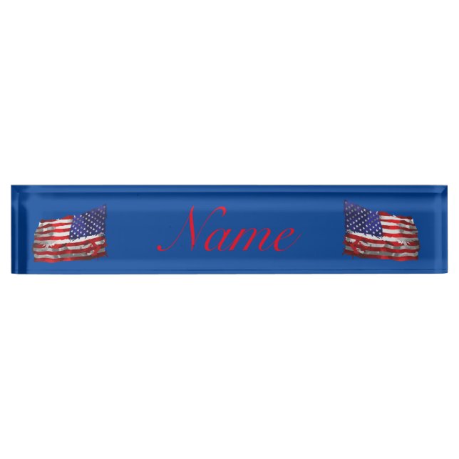 Vintage American Flag Thunder_Cove Nameplate (Front)