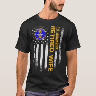 Vintage American Flag US Navy Submarine Retired Ve T-Shirt