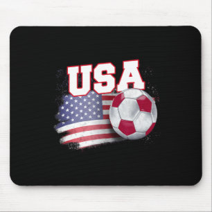 Vintage American Flag Usa Soccer Ball Football T S Mouse Pad