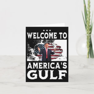 Vintage American Flag Welcome To America's Gulf  Card