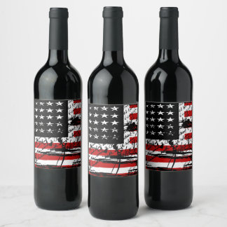 Vintage American Flag Wine Label