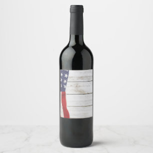 Vintage American Flag Wine Label