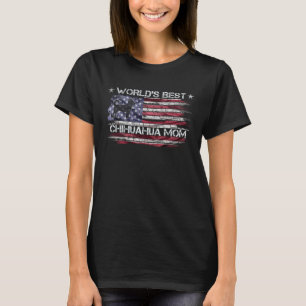 Vintage American Flag World s Best Chihuahua Mom S T-Shirt