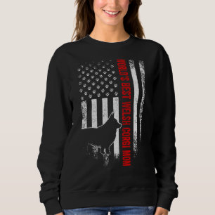 Vintage American Flag Worlds Best Welsh Corgi Mum Sweatshirt