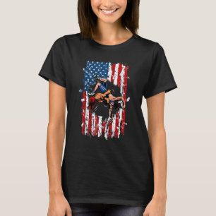 Vintage American Flag Wrestling Patriotic Us Flag  T-Shirt