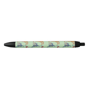 Vintage American Folk Art Deer Custom Colour Black Ink Pen