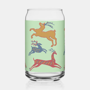 Vintage American Folk Art Deer Custom Colour Can Glass