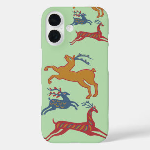 Vintage American Folk Art Deer Custom Colour iPhone 16 Case