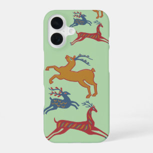 Vintage American Folk Art Deer Custom Colour iPhone 16 Case