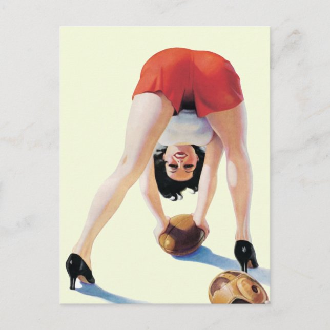 Vintage American football pin-up poster Postcard (Front)