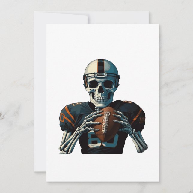 Vintage American Football Skeleton Player Funny Invitation (Front)