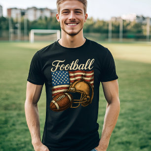 Vintage American Football with Flag T-Shirt