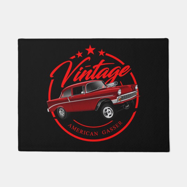 Vintage American Gasser in Red Doormat (Front)