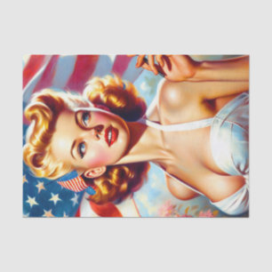 Vintage American Girl Painting Tissue Paper